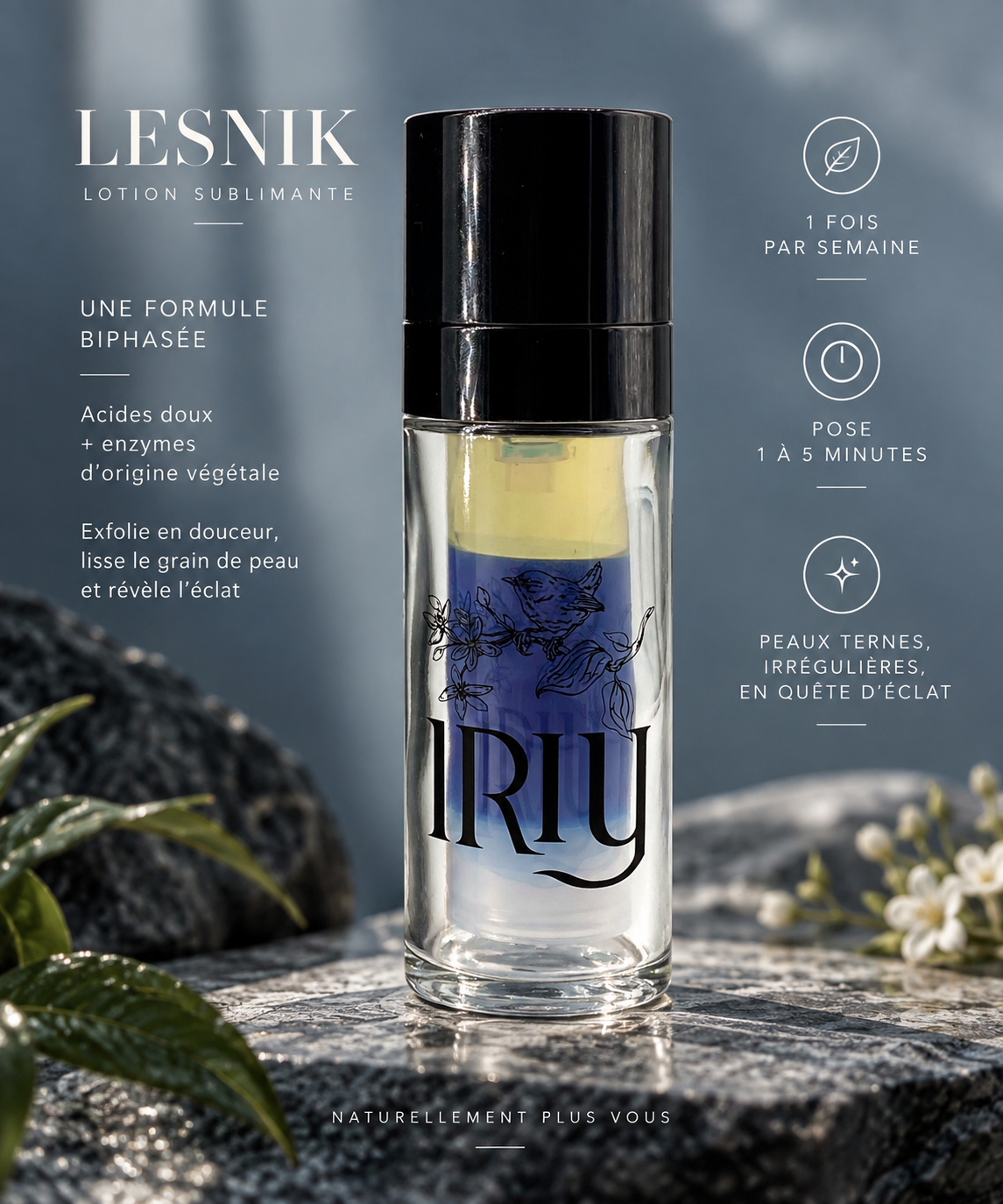 LESNIK IRIY — Lotion Sublimante biphase, mode d’utilisation et bénéfices